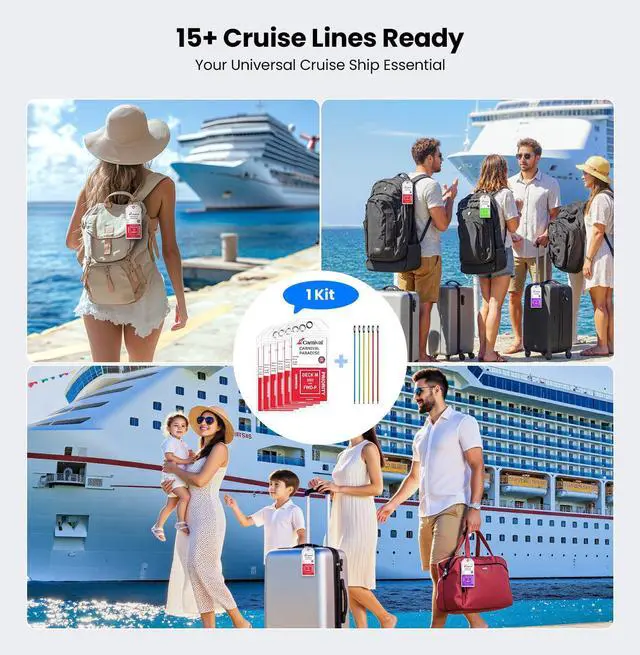Alt view image 7 of 7 - 6-Pack Cruise Luggage Tag Holder & Cruise Lanyard,Cruise Essentials