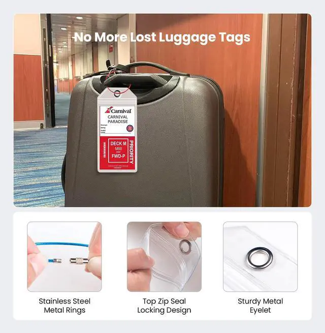 Alt view image 6 of 7 - 6-Pack Cruise Luggage Tag Holder & Cruise Lanyard,Cruise Essentials