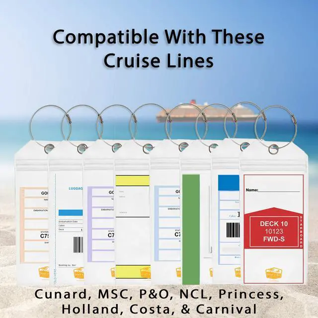 Alt view image 3 of 6 - Cruise Luggage Tags for Carnival Cruise | NCL Norwegian Cruise Line | MSC Cruises | Princess Cruises | Cruise Essentials Cruise Accessories Must Haves