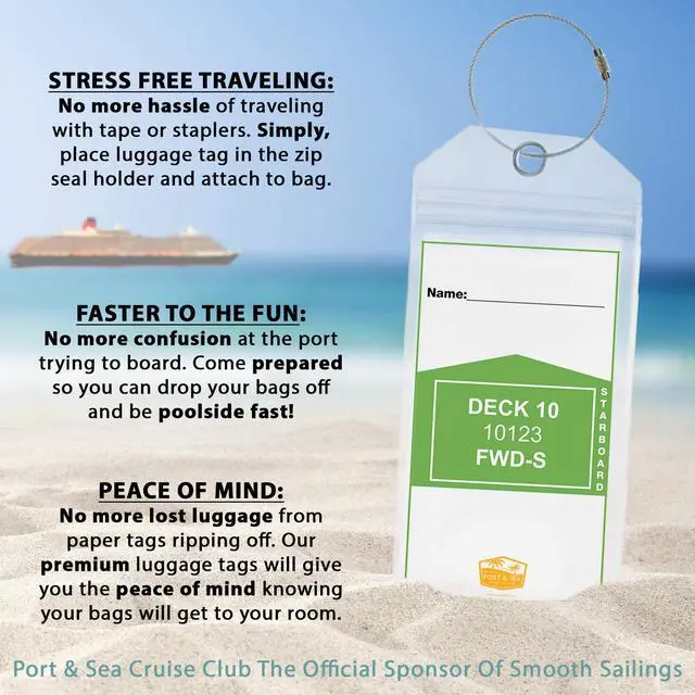 Alt view image 2 of 6 - Cruise Luggage Tags for Carnival Cruise | NCL Norwegian Cruise Line | MSC Cruises | Princess Cruises | Cruise Essentials Cruise Accessories Must Haves