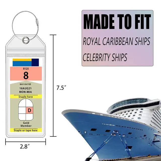 Alt view image 2 of 7 - Cruise Luggage Tag Holders for Royal Caribbean and Celebrity Cruises 8 packs, Cruise Essentials by Cruise Ship Crew Members 6.5x2.5 inches 8pcs