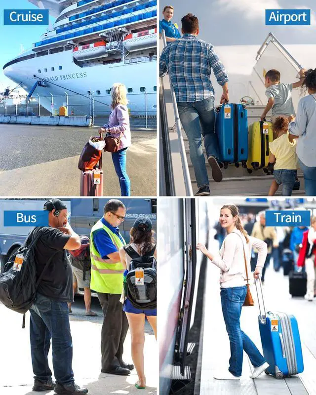 Alt view image 6 of 6 - 6 Pack Cruise Luggage tag Holder,Travel Essentials for Carnival, NCL, Princess, Royal Caribbean,Clear Luggage Tags with Zip Seal and Steel Loops, Cruise Essentials 2026