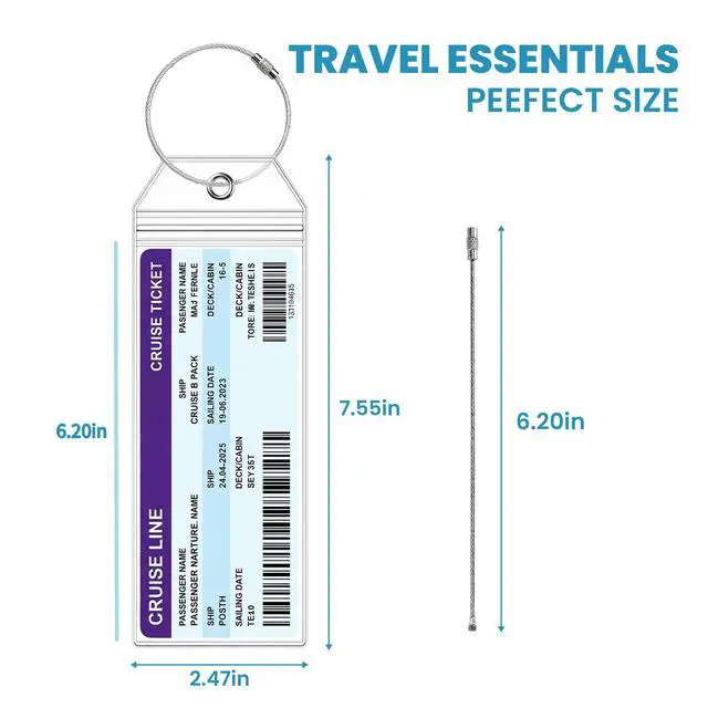 Alt view image 3 of 7 - 6 Pack Cruise Luggage Tag Holder for Royal Caribbean & Celebrity Ships