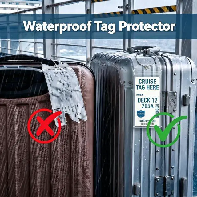 Alt view image 2 of 7 - 6 Pack Cruise Luggage Tag Holder for Royal Caribbean & Celebrity Ships