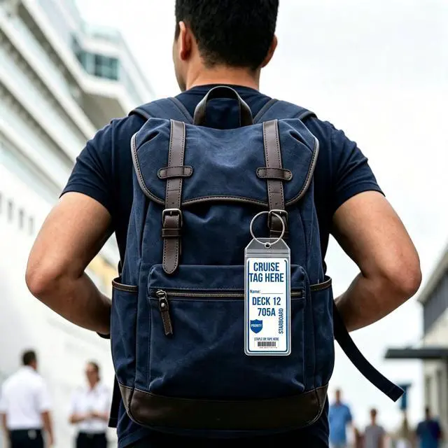 Alt view image 6 of 7 - 6 Pack Cruise Luggage Tag Holder for Royal Caribbean & Celebrity Ships