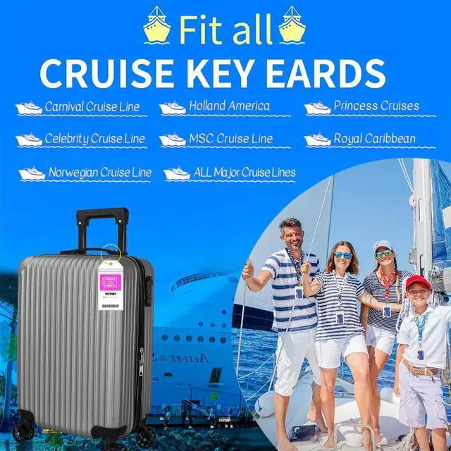 Alt view image 5 of 7 - 8 Pcs Carnival Cruise Luggage Tag Holders with 4 Pcs Cruise Lanyards, Cruise Luggage Tag Holder & Cruise Lanyard with Ship Card Holder for Princess, NCL, MSC, Costa 2025-2026, Cruise Ship Essentials