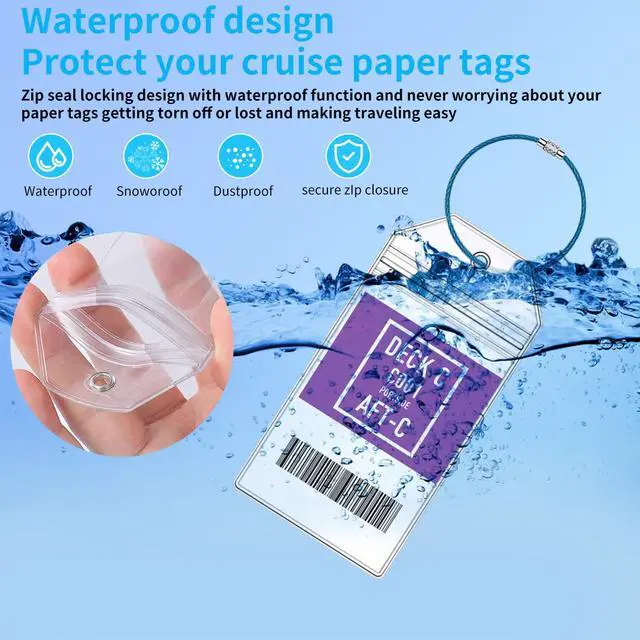 Alt view image 7 of 7 - 8 Pcs Carnival Cruise Luggage Tag Holders with 4 Pcs Cruise Lanyards, Cruise Luggage Tag Holder & Cruise Lanyard with Ship Card Holder for Princess, NCL, MSC, Costa 2025-2026, Cruise Ship Essentials