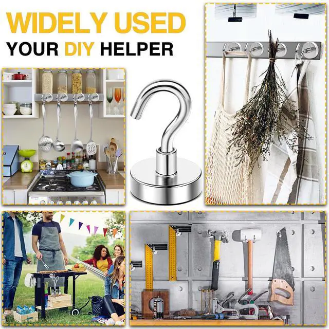 Alt view image 6 of 7 - Magnetic Hooks, 30lbs 6pcs Cruise Cabin Essentials Heavy Duty N52