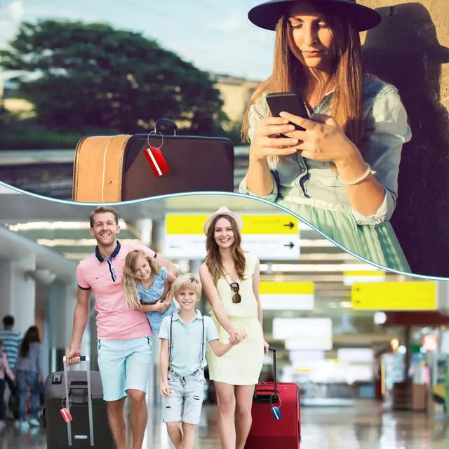 Alt view image 2 of 7 - Aluminum Luggage Tag for Suitcase, 6 Pack Metal Luggage Tag