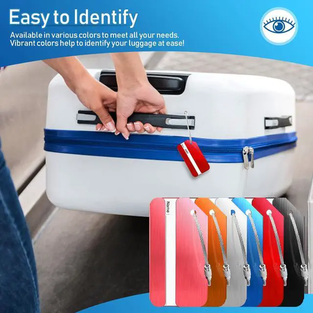 Alt view image 6 of 7 - Aluminum Luggage Tag for Suitcase, 6 Pack Metal Luggage Tag