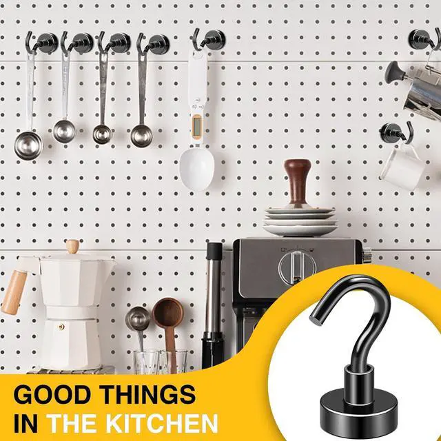 Alt view image 7 of 7 - Magnetic Hooks 6pcs 30lbs+ Cruise Essentials 2026 Magnet Hook Black