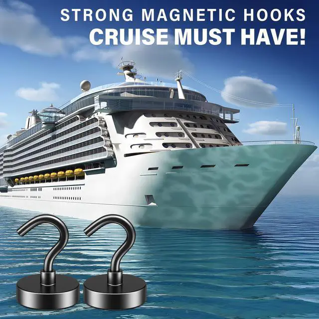 Alt view image 2 of 7 - Heavy Duty Magnetic Hooks, 50LB+ Magnets with Hooks, 12 Pack Black