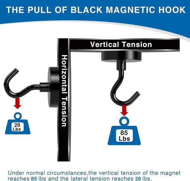 Alt view image 3 of 6 - Magnetic Hooks Heavy Duty, 85LBS, 12 Pack