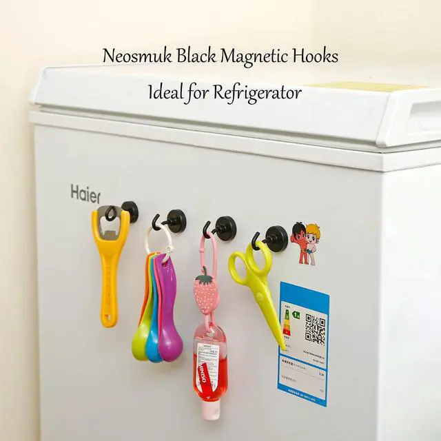 Alt view image 3 of 7 - Magnetic Hooks for Cruise Cabins, 85lb+ Heavy Duty, Black, 6 Pack