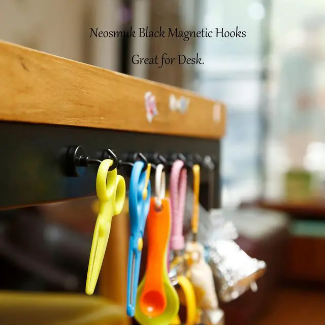 Alt view image 4 of 7 - Magnetic Hooks for Cruise Cabins, 85lb+ Heavy Duty, Black, 6 Pack