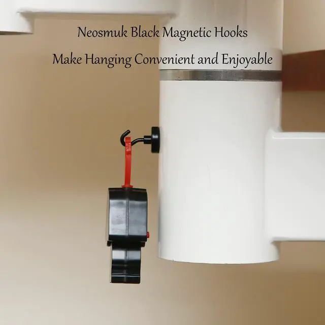 Alt view image 7 of 7 - Magnetic Hooks for Cruise Cabins, 85lb+ Heavy Duty, Black, 6 Pack