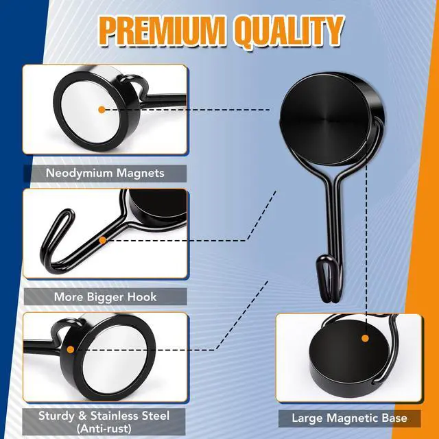 Alt view image 3 of 6 - Magnetic Hooks 6PCS 30lbs+ Cruise Essentials 2026 Magnet Hook