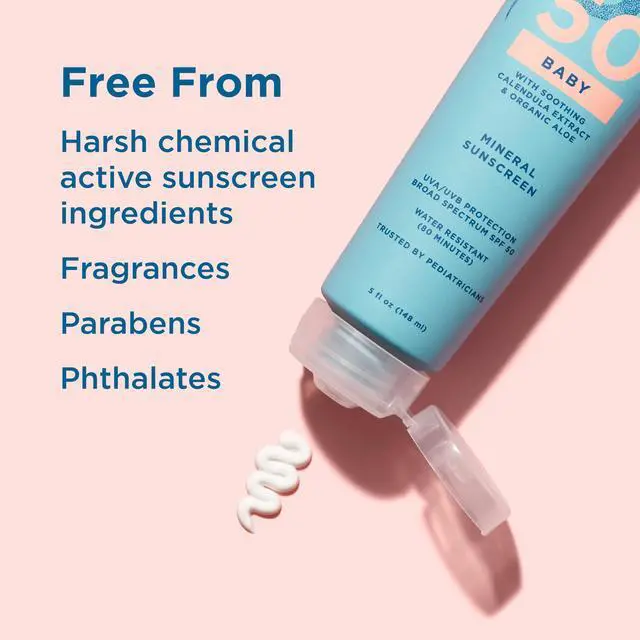 Alt view image 6 of 7 - BABY Mineral Sunscreen with Zinc Oxide, SPF 50+, Water Resistant, UVA/UVB Protection with Smart Cap Technology - Fragrance Free, 5 oz. Tube