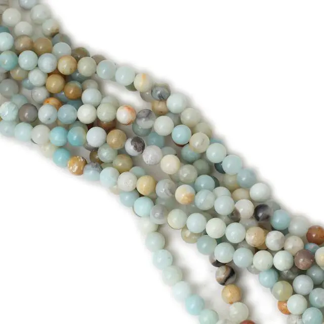Alt view image 4 of 5 - 45PCS 8mm Natural Mix Color Amazonite Gemstone Round Loose Beads Stone Beads for Jewelry Making DIY 1 Strand 15"