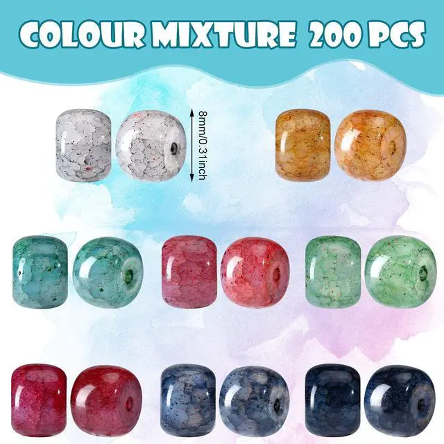 Alt view image 2 of 7 - 200 Pcs 8mm Natural Stone Beads for Jewelry Making Loose Gemstone Beads Western Smooth Genuine Real Stone Charms for DIY Bracelet Necklace Earring Making, Colorful