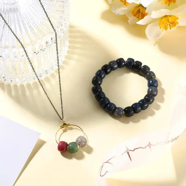 Alt view image 7 of 7 - 200 Pcs 8mm Natural Stone Beads for Jewelry Making Loose Gemstone Beads Western Smooth Genuine Real Stone Charms for DIY Bracelet Necklace Earring Making, Colorful