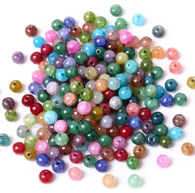 Main image of 200PCS Natural Stone Beads 8MM Agate Spacer Beads Bulk for Jewelry Making