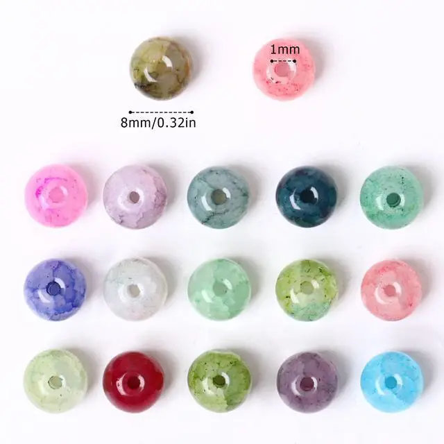 Alt view image 2 of 7 - 200PCS Natural Stone Beads 8MM Agate Spacer Beads Bulk for Jewelry Making