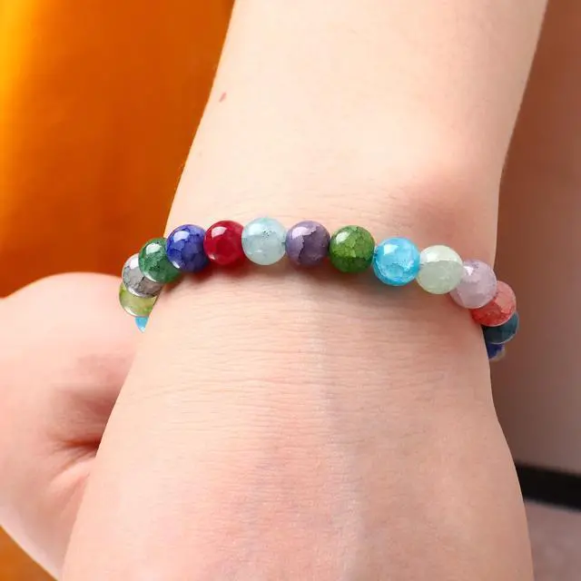 Alt view image 4 of 7 - 200PCS Natural Stone Beads 8MM Agate Spacer Beads Bulk for Jewelry Making