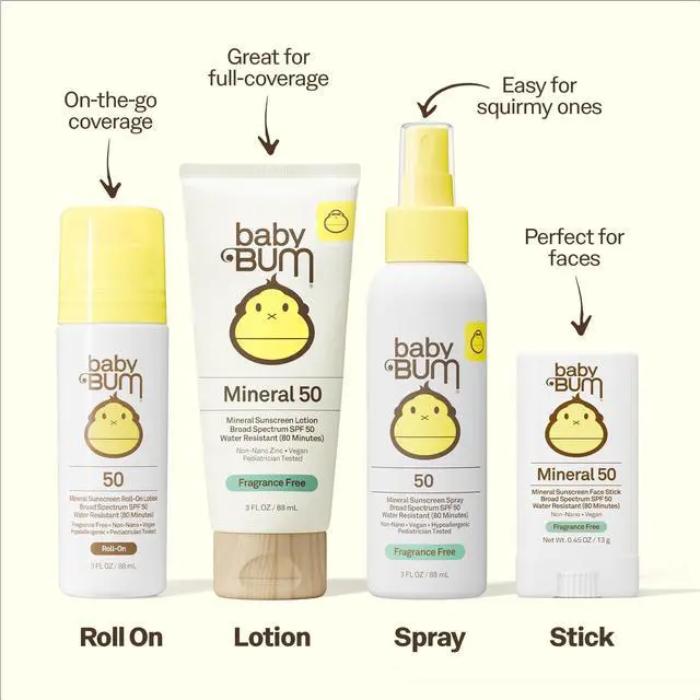 Alt view image 2 of 5 - Baby Bum SPF 50 Sunscreen Spray - Mineral UVA/UVB Face and Body Protection for Sensitive Skin - Travel Size - 3 oz