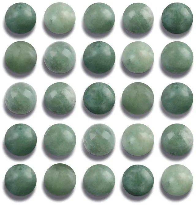 Main image of 100Pcs 8mm Natural Smooth Burmese Jade Beads Round Loose Gemstone Stone Beads for Jewerly Making with Crystal Stretch Cord