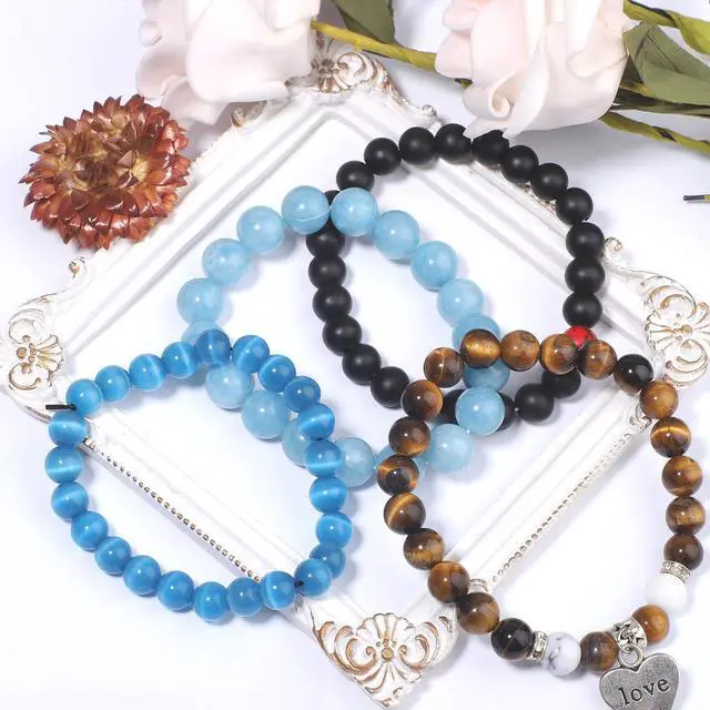 Alt view image 4 of 6 - 100Pcs 8mm Natural Smooth Burmese Jade Beads Round Loose Gemstone Stone Beads for Jewerly Making with Crystal Stretch Cord