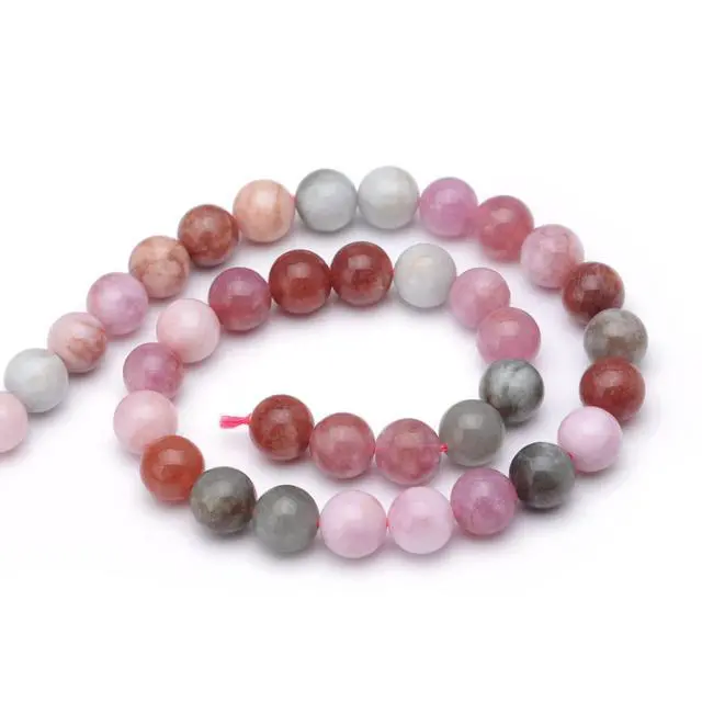 Alt view image 4 of 4 - Natural Gemstone Beads for Jewelry Making,8mm Rainbow Stone Jade Polished Round Smooth Stone Beads,Genuine Real Stone for Bracelet Necklace 15 Inch(Rainbow Stone,8mm)