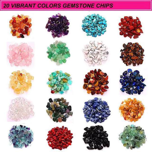 Alt view image 3 of 7 - 1000PCS Crystal Stone Beads for Jewelry Making, Natural Chip 5-8mm Irregular Gemstones Multicolored Rock Loose Beads for Ring, Earrings, Necklace, Bracelet Making DIY Art Crafts