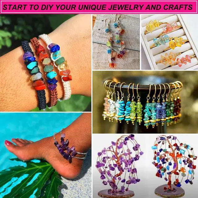 Alt view image 6 of 7 - 1000PCS Crystal Stone Beads for Jewelry Making, Natural Chip 5-8mm Irregular Gemstones Multicolored Rock Loose Beads for Ring, Earrings, Necklace, Bracelet Making DIY Art Crafts