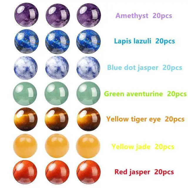 Alt view image 2 of 6 - 140pcs 8mm 7 Chakra Natural Stone Beads Crystal Bracelet Jewelry Making Kit