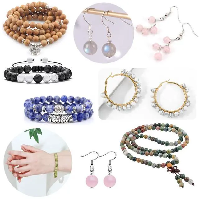 Alt view image 3 of 6 - 140pcs 8mm 7 Chakra Natural Stone Beads Crystal Bracelet Jewelry Making Kit