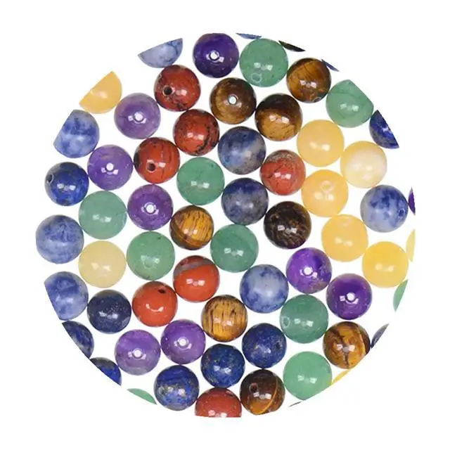 Alt view image 5 of 6 - 140pcs 8mm 7 Chakra Natural Stone Beads Crystal Bracelet Jewelry Making Kit