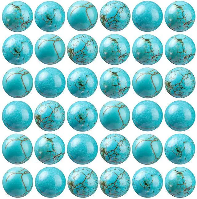 Main image of 100Pcs Natural Stone Beads 8mm Turquoise Round Gemstone Loose Beads with Elastic Bracelet String for Bracelets Necklace Jewelry Making