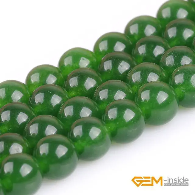 Alt view image 3 of 6 - Natural 8mm Green Taiwan Jade Gemstone Loose Beads Round Crystal Energy Stone Power for Jewelry Making 15"