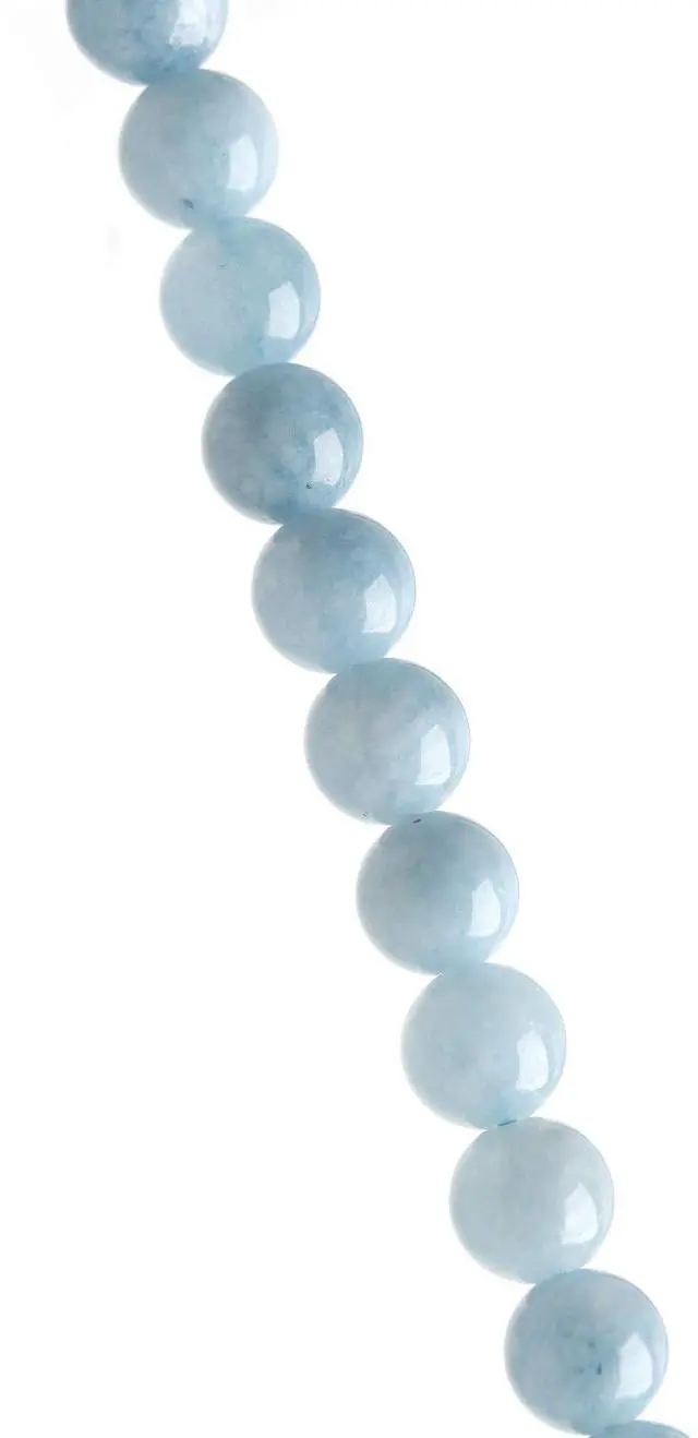 Alt view image 3 of 3 - Natural Stone Beads Aquamarine 8mm Polished Round Smooth Gemstone Beads for Jewelry Making 15 Inch(Aquamarine,8mm)