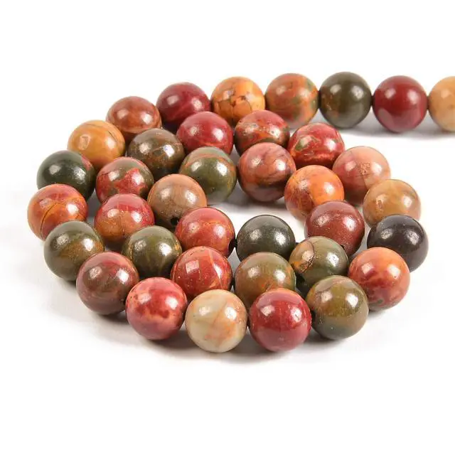 Alt view image 2 of 2 - 45pcs 8mm Natural Picasso Jasper Gemstone Round Spacer Loose Stone Beads for Jewelry Making 15.5" 1 Strand (Picasso Jasper, 8mm 45Beads)