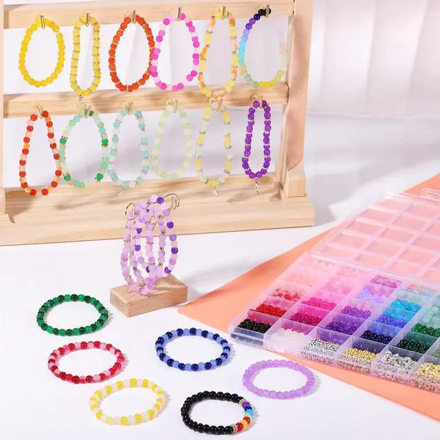 Alt view image 2 of 6 - 1368pcs 6mm Glass Beads for Bracelets Jewelry Making Supplies