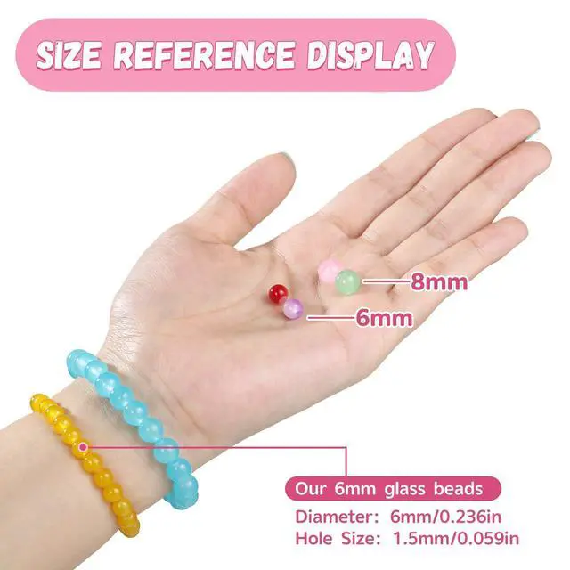 Alt view image 4 of 6 - 1368pcs 6mm Glass Beads for Bracelets Jewelry Making Supplies