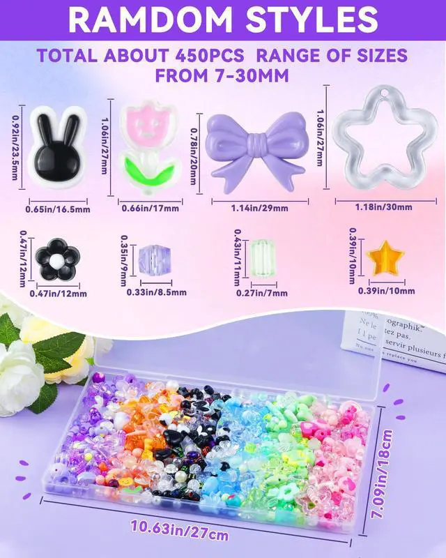Alt view image 2 of 6 - 480PCS Assorted Acrylic Beads for Jewelry & Bracelet Making