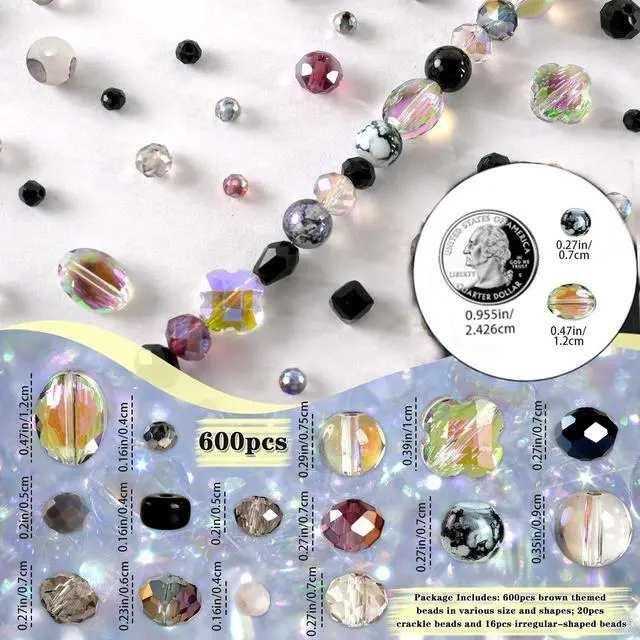 Alt view image 2 of 6 - Black Glass Beads Bulk for Jewelry Making, Suncatchers, Crafts