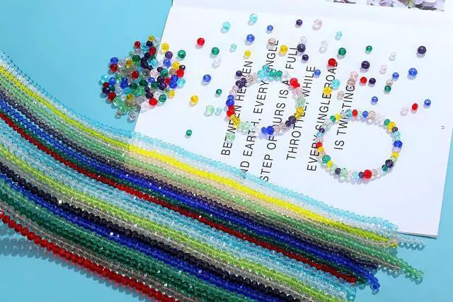 Alt view image 3 of 7 - 1000Pcs 6/8mm Mixed AB Glass Crystal Beads Faceted Rondelle Bulk