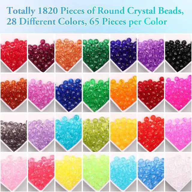 Alt view image 2 of 7 - 1820Pcs Crystal Acrylic Beads Faceted Bicone Gem Beads for Jewelry Making (6 MM)