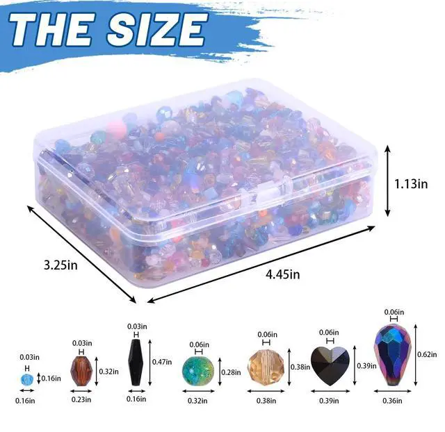 Alt view image 3 of 7 - Assorted Glass Crystal Beads for Jewelry Making,DIY Lamp Work, Glass Spacer Beads Colorful Clear Electroplated Color Crystal Beads, Colorful Assortment Bulk Mix, Half Pound