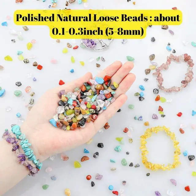 Alt view image 3 of 7 - Multicolor Crystal Beads Natural Chip Stone Beads 400Pcs