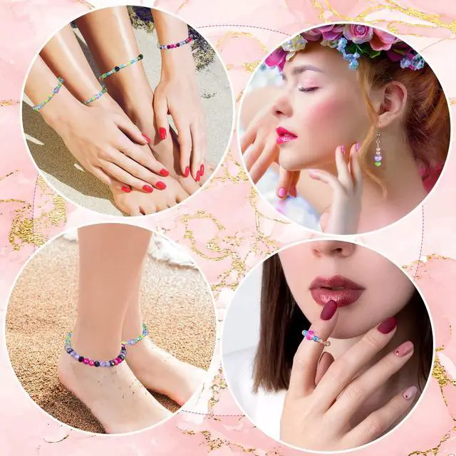 Alt view image 5 of 7 - 600 Pcs Crystal Glass Beads for Jewelry Making Bulk Suncatcher Faceted Rondelle Loose Gemstone for Valentine's Day, Irish Holiday, Easter Bracelet DIY Crafts 8mm, 6mm, 4mm(Multi Color)